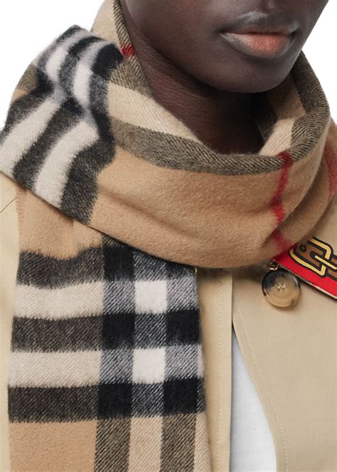 burberry giant check silk scarf|burberry check cashmere scarf sale.